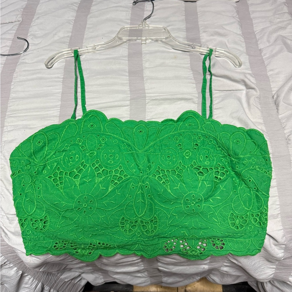 Primark Vibrant Green Lace Crop Top